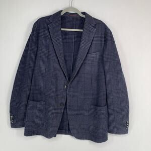 The Gigi Men Coat Blazer L Purple Boglioli Unlined Wool Houndstooth